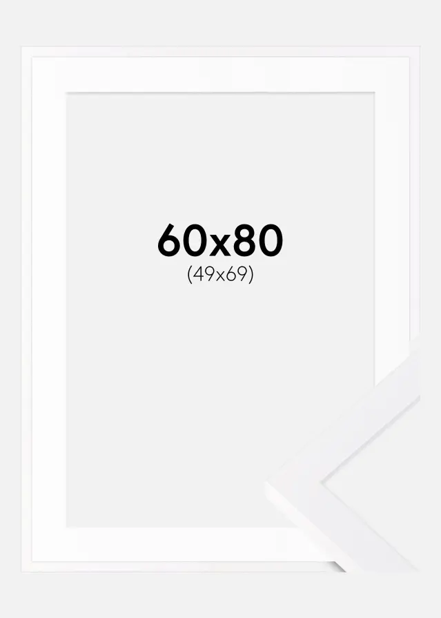 Ram med passepartou Frame Selection White 60x80 cm - Picture Mount White 50x70 cm