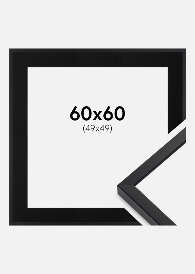 Ram med passepartou Frame E-Line Black 60x60 cm - Picture Mount Black 50x50 cm