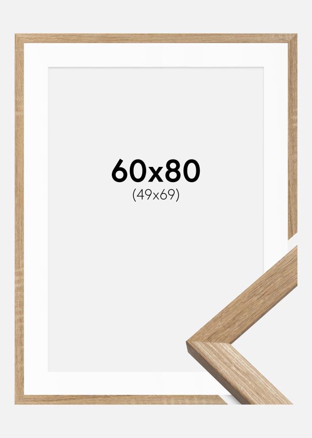 Ram med passepartou Frame Fiorito Light Oak 60x80 cm - Picture Mount White 50x70 cm