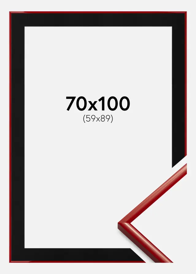 Ram med passepartou Frame New Lifestyle Medium Red 70x100 cm - Picture Mount Black 60x90 cm