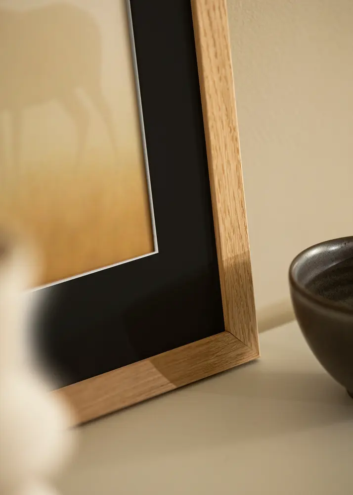 Ram med passepartou Frame Trendline Oak 60x80 cm - Picture Mount Black 50x60 cm