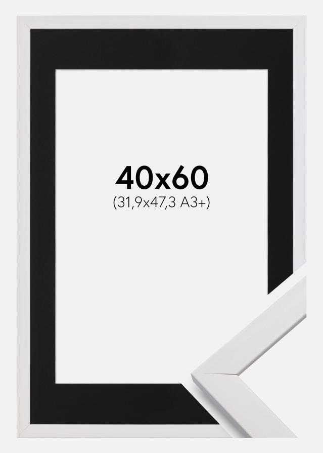 Ram med passepartou Frame Stilren White 40x60 cm - Picture Mount Black 32.9x48.3 cm
