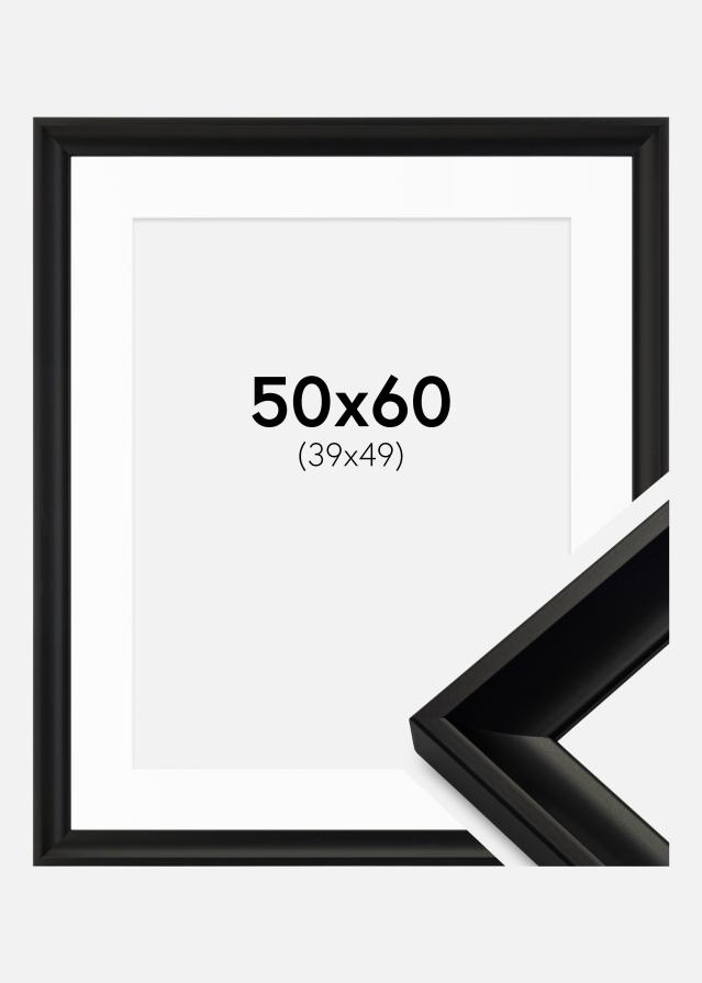 Ram med passepartou Frame Öjaren Black 50x60 cm - Picture Mount White 40x50 cm