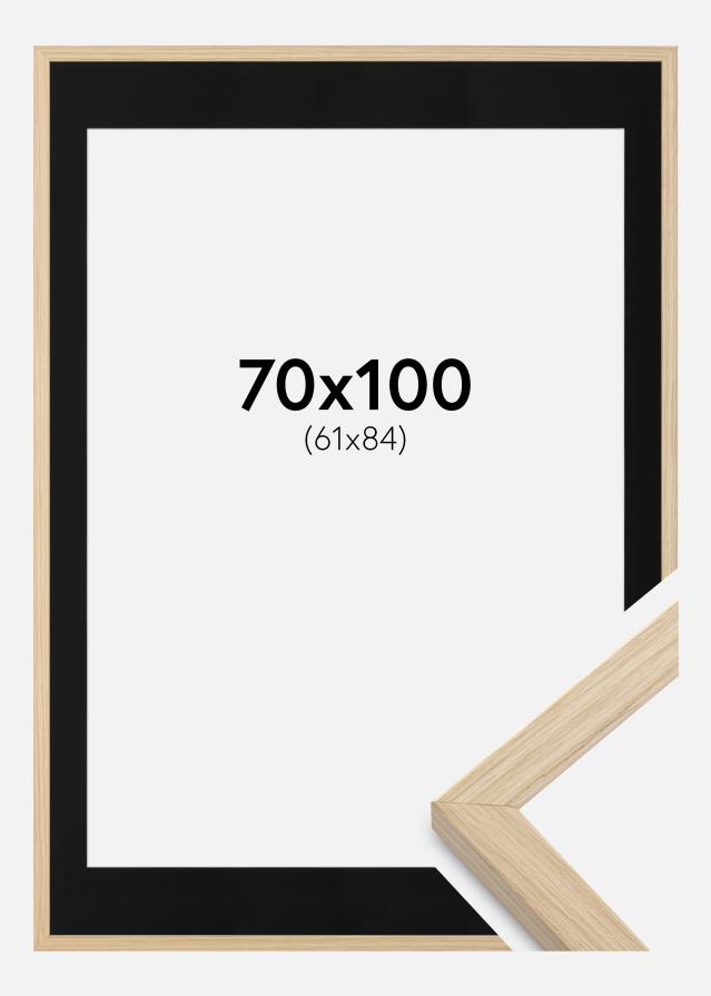 Ram med passepartou Frame Grimsåker Oak 70x100 cm - Picture Mount Black 62x85 cm