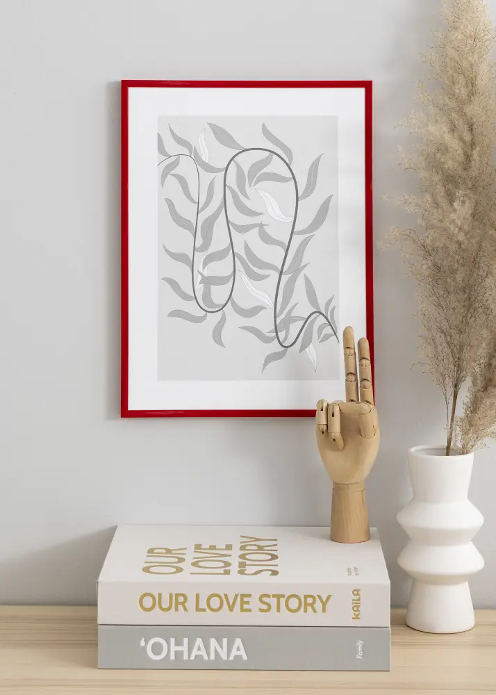 Ram med passepartou Frame New Lifestyle Medium Red 30x40 cm - Picture Mount Black 21x29.7 cm