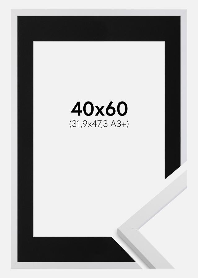 Ram med passepartou Frame Trendy White 40x60 cm - Picture Mount Black 32.9x48.3 cm (A3+)