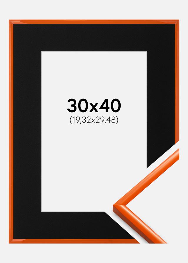Ram med passepartou Frame New Lifestyle Orange 30x40 cm - Picture Mount Black 8x12 inches