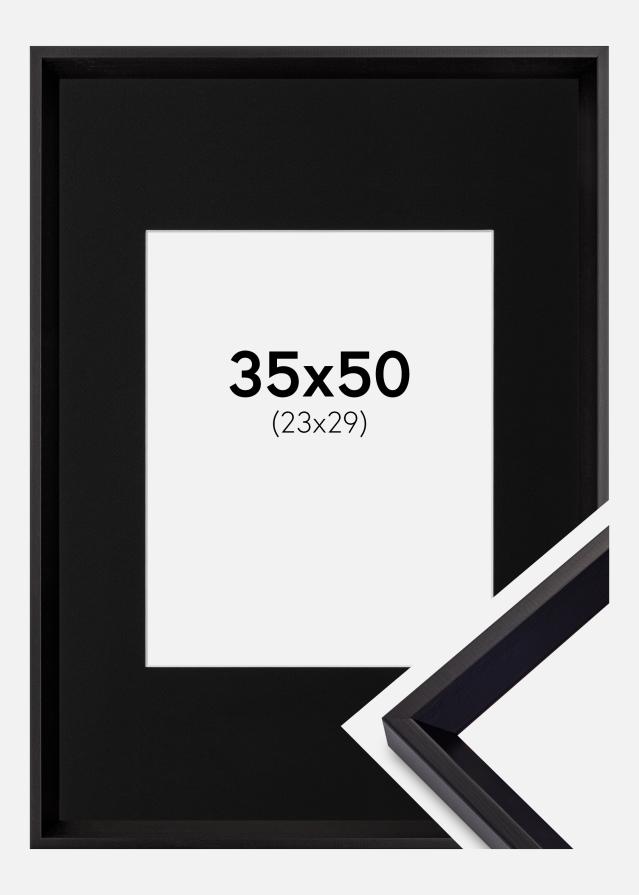 Ram med passepartou Frame Globe Black 35x50 cm - Picture Mount Black 24x30 cm