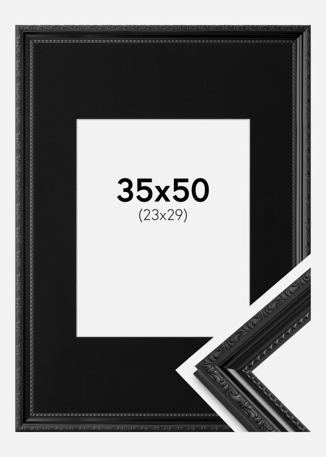 Ram med passepartou Frame Abisko Black 35x50 cm - Picture Mount Black 24x30 cm