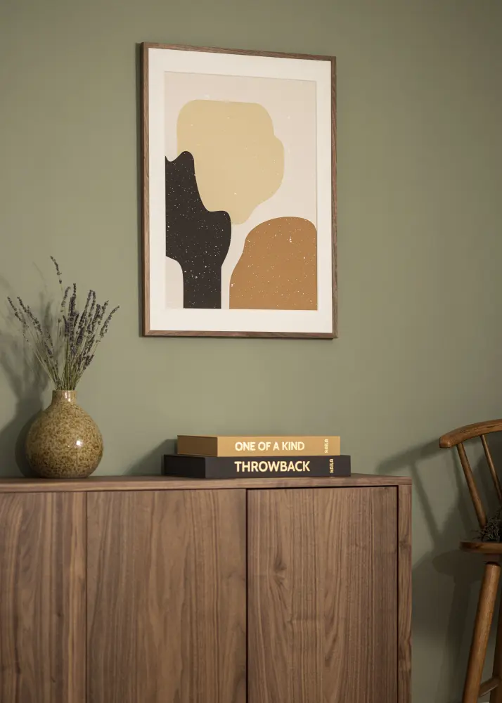 Ram med passepartou Frame Soul Walnut Veneer 30x40 cm - Picture Mount White 21x29.7 cm (A4)