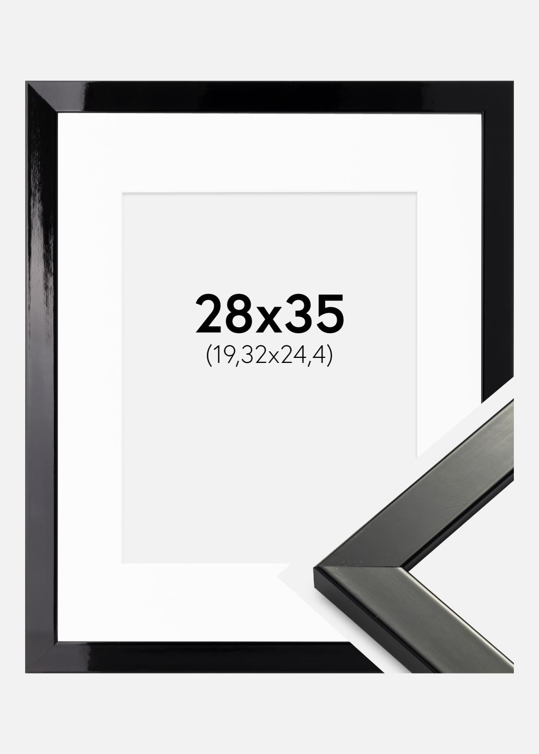 Product Image for Frame Uppsala Black High gloss 28x35 cm - Picture Mount White 8x10 inches