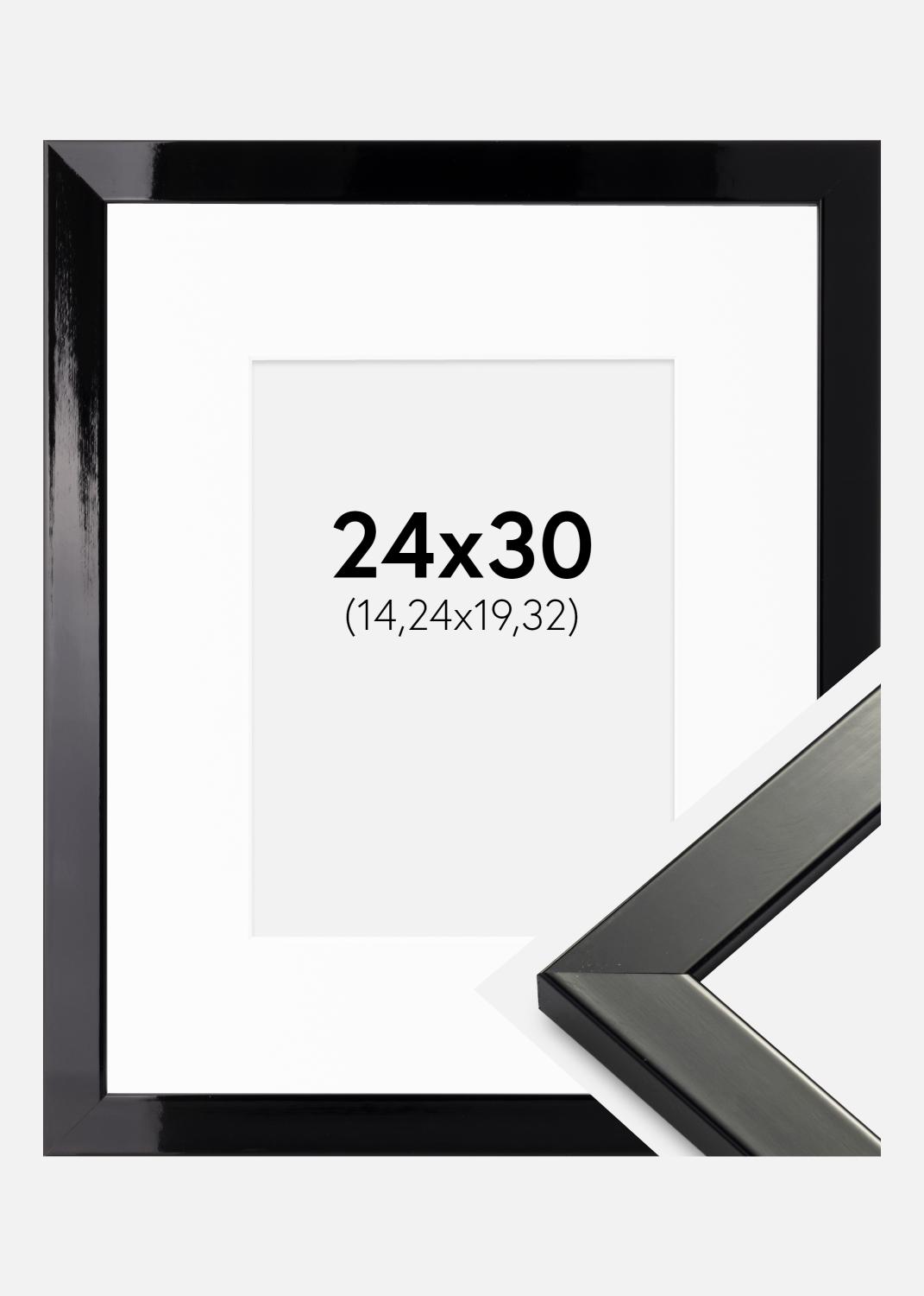 Product Image for Frame Uppsala Black High gloss 24x30 cm - Picture Mount White 6x8 inches