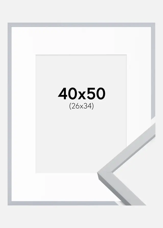 Ram med passepartou Frame Oslo White 40x50 cm - Picture Mount White 27x35 cm