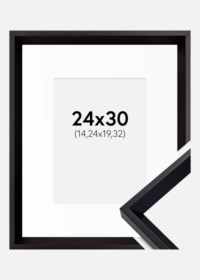 Ram med passepartou Frame Globe Black 24x30 cm - Picture Mount White 6x8 inches