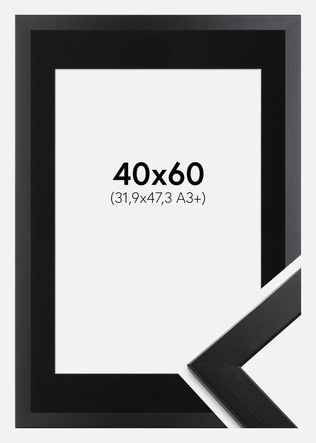 Ram med passepartou Frame Trendline Black 40x60 cm - Picture Mount Black 32.9x48.3 cm (A3+)