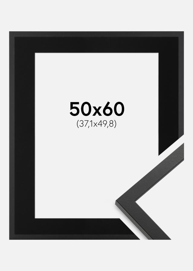 Ram med passepartou Frame Trendy Black 50x60 cm - Picture Mount Black 15x20 inches