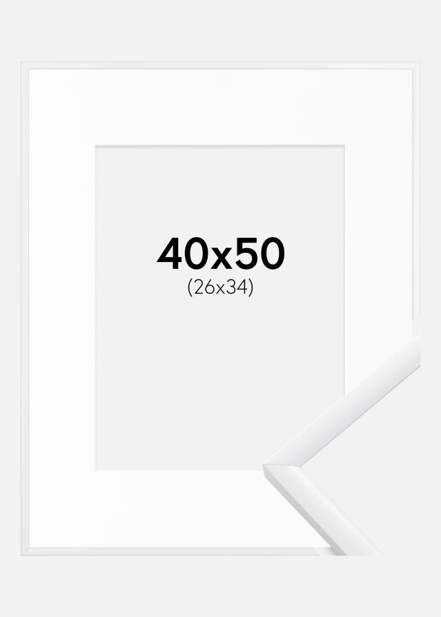 Ram med passepartou Frame New Lifestyle White 40x50 cm - Picture Mount White 27x35 cm