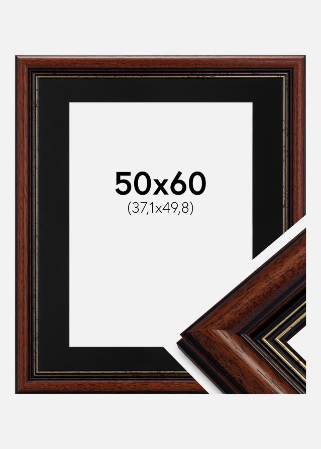 Ram med passepartou Frame Old Retro 50x60 cm - Picture Mount Black 15x20 inches