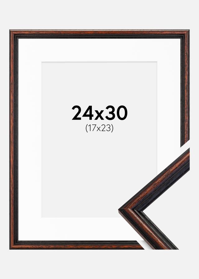 Ram med passepartou Frame Horndal Walnut 24x30 cm - Picture Mount White 18x24 cm