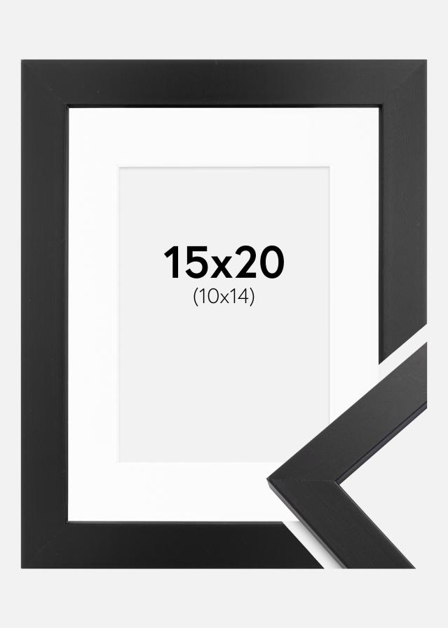 Ram med passepartou Frame Black Wood 15x20 cm - Picture Mount White 11x15 cm