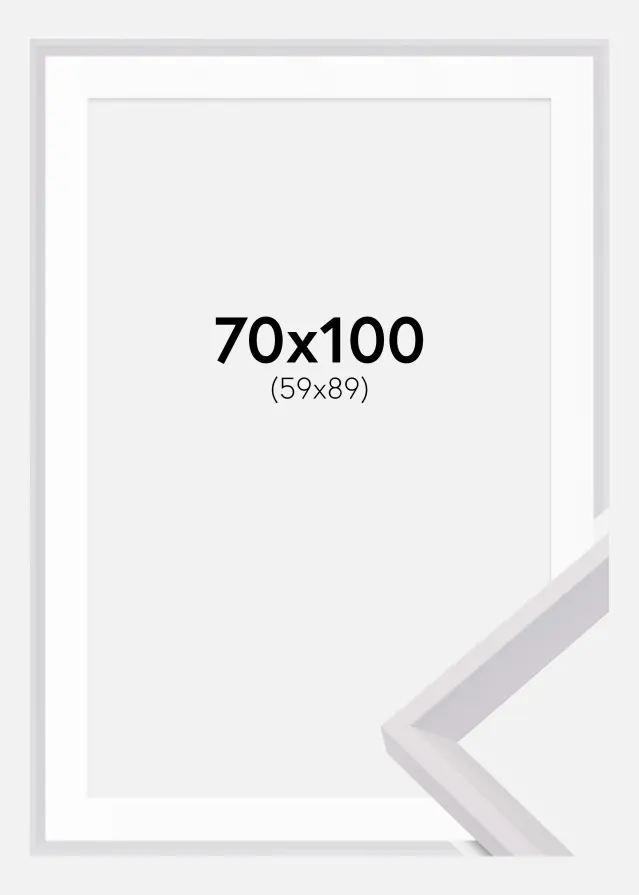 Ram med passepartou Frame Globe White 70x100 cm - Picture Mount White 60x90 cm