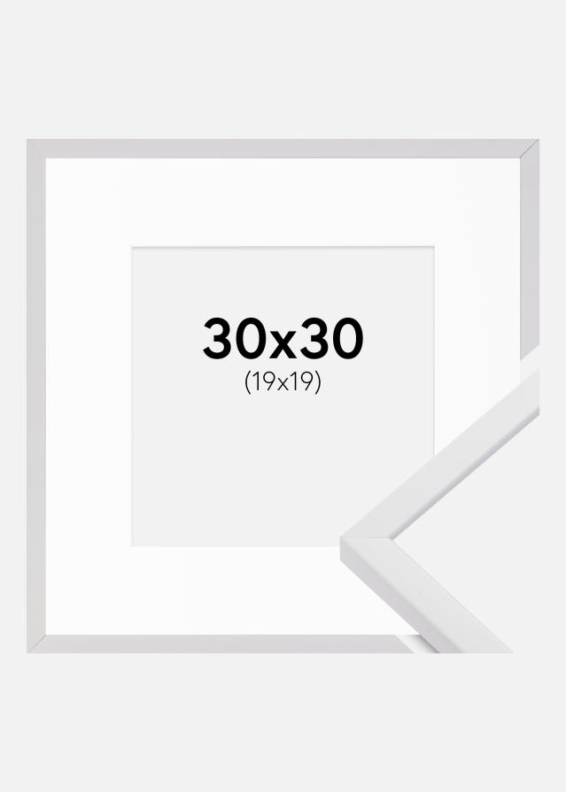Ram med passepartou Frame E-Line White 30x30 cm - Picture Mount White 20x20 cm