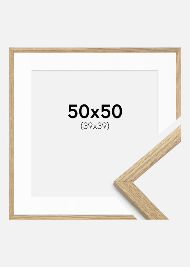 Ram med passepartou Frame Trendy Oak 50x50 cm - Picture Mount White 40x40 cm