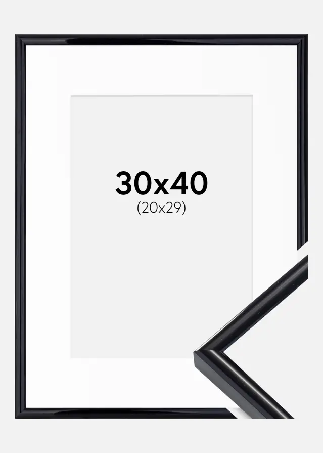 Ram med passepartou Frame Victoria Black 30x40 cm - Picture Mount White 21x30 cm