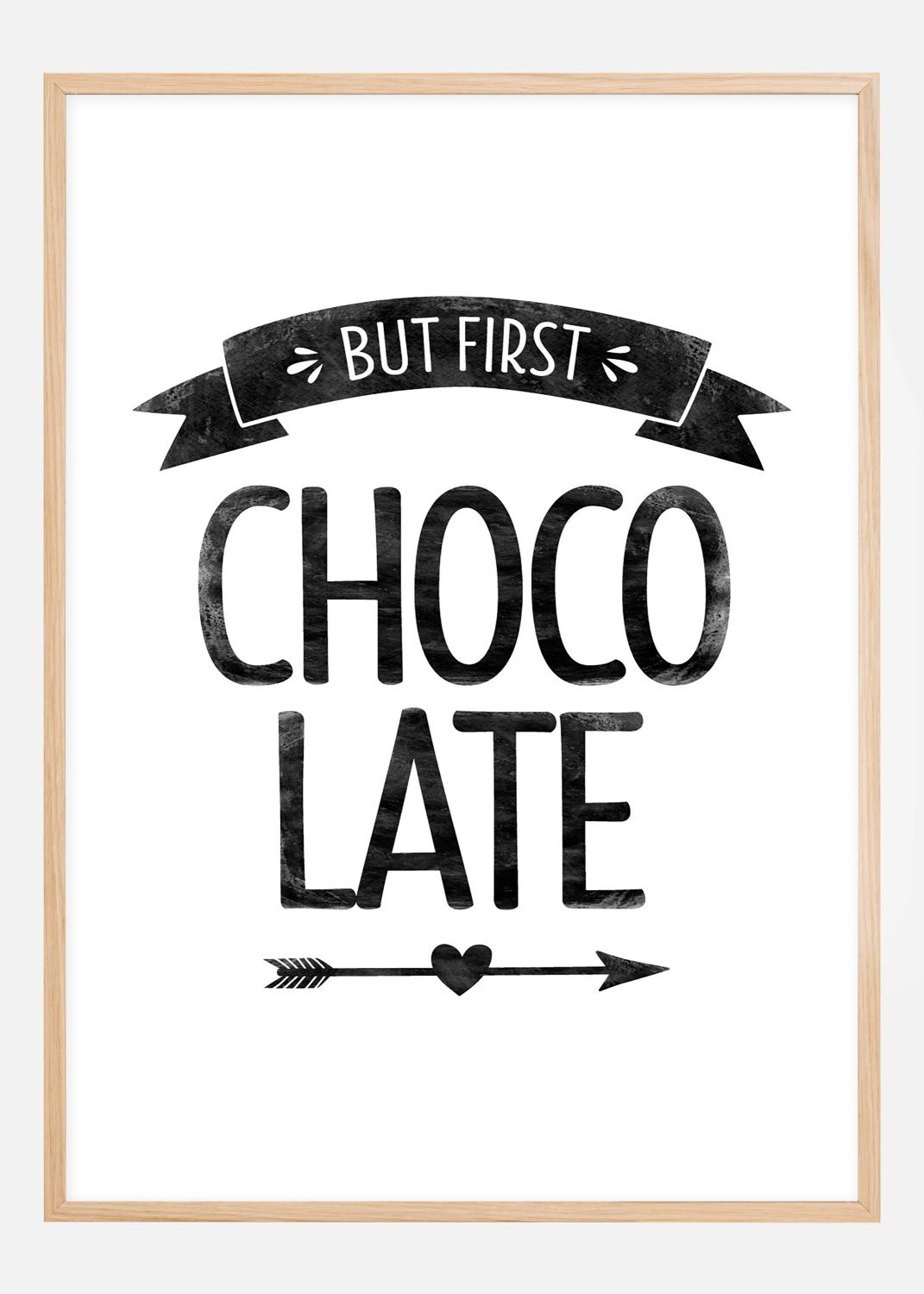 Product Image for But first chocolate Retro Poster (21x29.7 cm (A4))