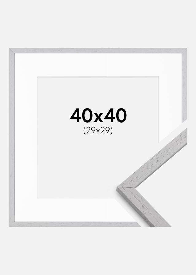 Ram med passepartou Frame Edsbyn Grey 40x40 cm - Picture Mount White 30x30 cm