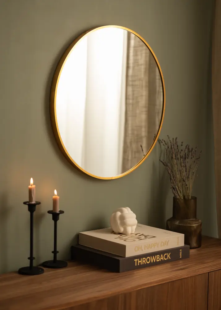 House Nordic Mirror Madrid Brass 60 cm Ø