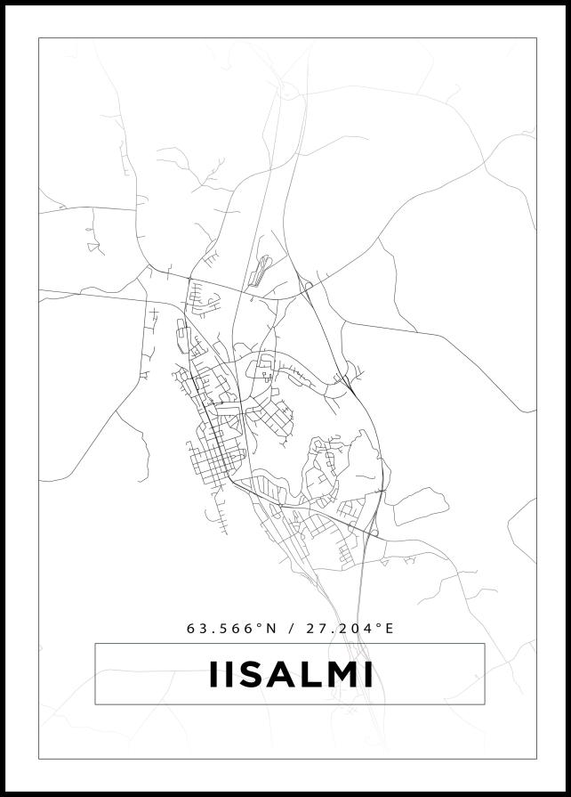 Bildverkstad Map - Iisalmi - White Poster