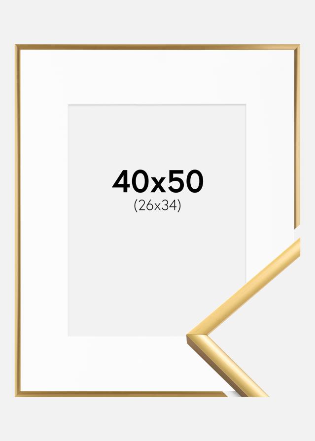 Ram med passepartou Frame New Lifestyle Shiny Gold 40x50 cm - Picture Mount White 27x35 cm