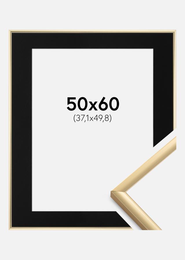 Ram med passepartou Frame New Lifestyle Gold 50x60 cm - Picture Mount Black 15x20 inches
