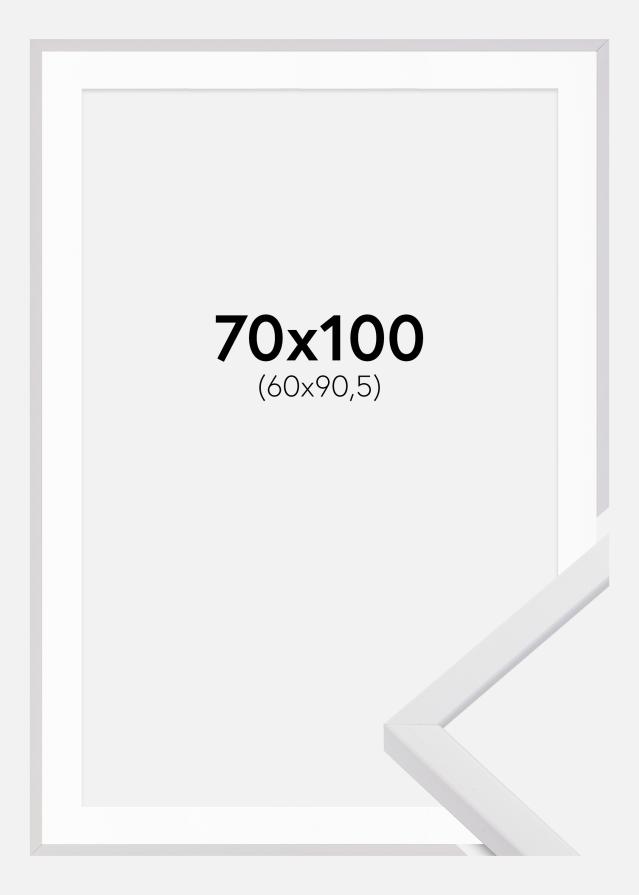 Ram med passepartou Frame E-Line Wide White 70x100 cm - Picture Mount White 61x91,5 cm