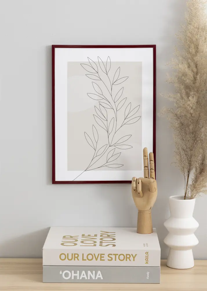 Ram med passepartou Frame New Lifestyle Dark Red 50x70 cm - Picture Mount Black 42x59.4 cm
