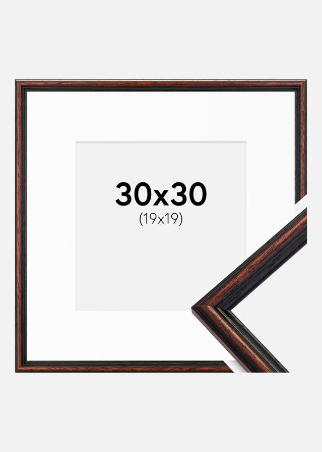 Ram med passepartou Frame Horndal Walnut 30x30 cm - Picture Mount White 20x20 cm