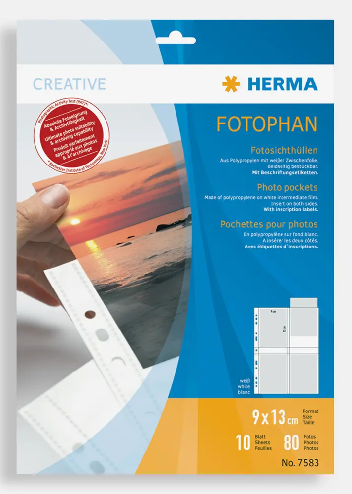  Herma photo sleeves 9x13 cm vertical - 10-pack white