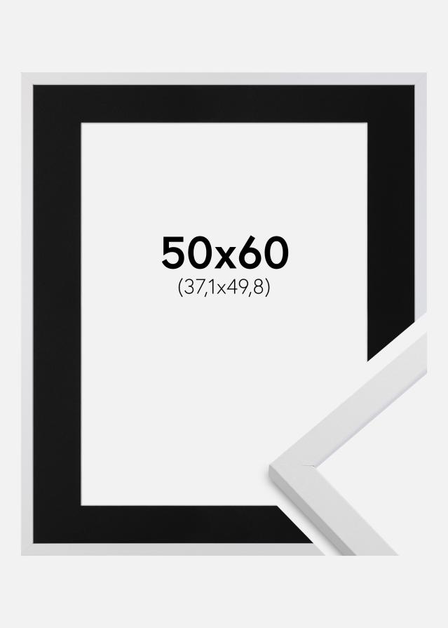 Ram med passepartou Frame Trendy White 50x60 cm - Picture Mount Black 15x20 inches