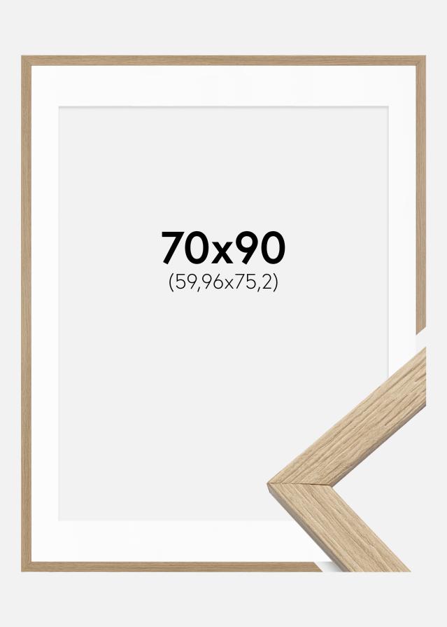 Ram med passepartou Frame Stilren Acrylic Glass Oak 70x90 cm - Picture Mount White 24x30 inches