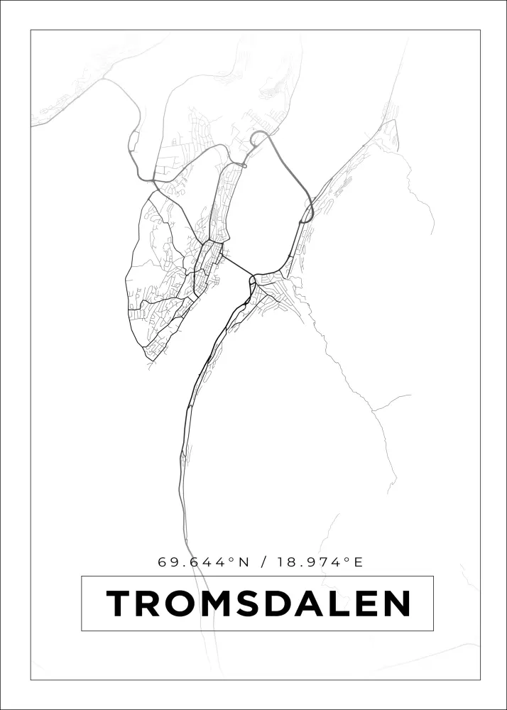 Bildverkstad Map - Tromsdalen - White Poster