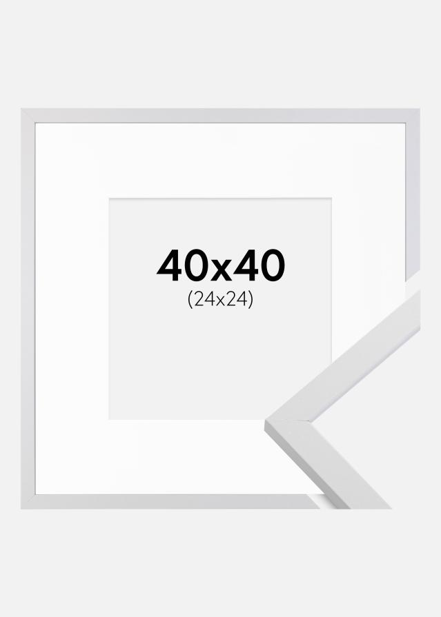 Ram med passepartou Frame Trendy White 40x40 cm - Picture Mount White 25x25 cm