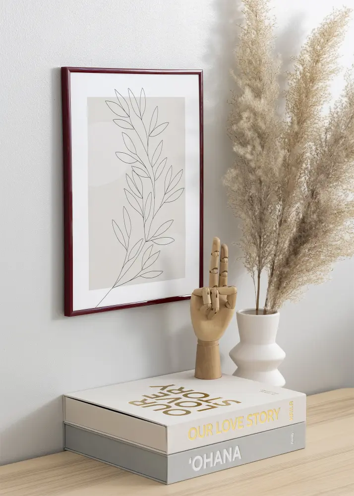 Ram med passepartou Frame New Lifestyle Dark Red 30x40 cm - Picture Mount White 18x27 cm