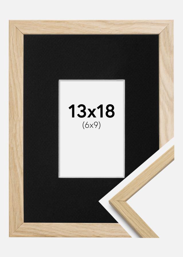 Ram med passepartou Frame Edsbyn Oak 13x18 cm - Picture Mount Black 7x10 cm