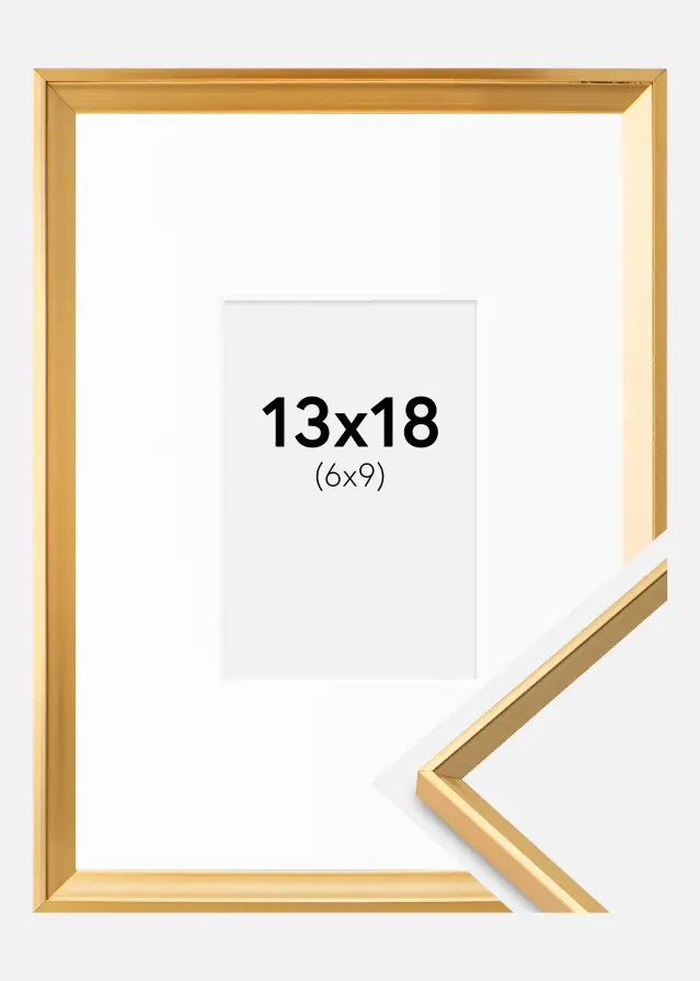 Ram med passepartou Frame Desire Gold 13x18 cm - Picture Mount White 7x10 cm