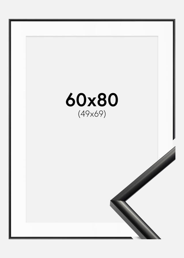 Ram med passepartou Frame New Lifestyle Black 60x80 cm - Picture Mount White 50x70 cm
