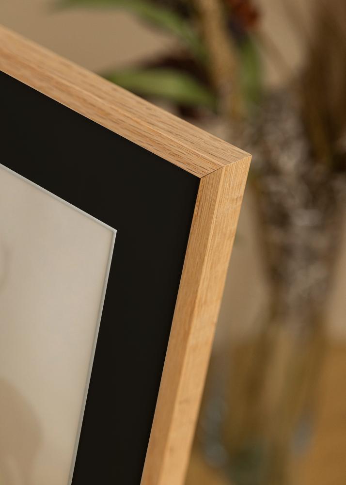 Ram med passepartou Frame E-Line Oak 30x40 cm - Picture Mount Black 21x29.7 cm (A4)