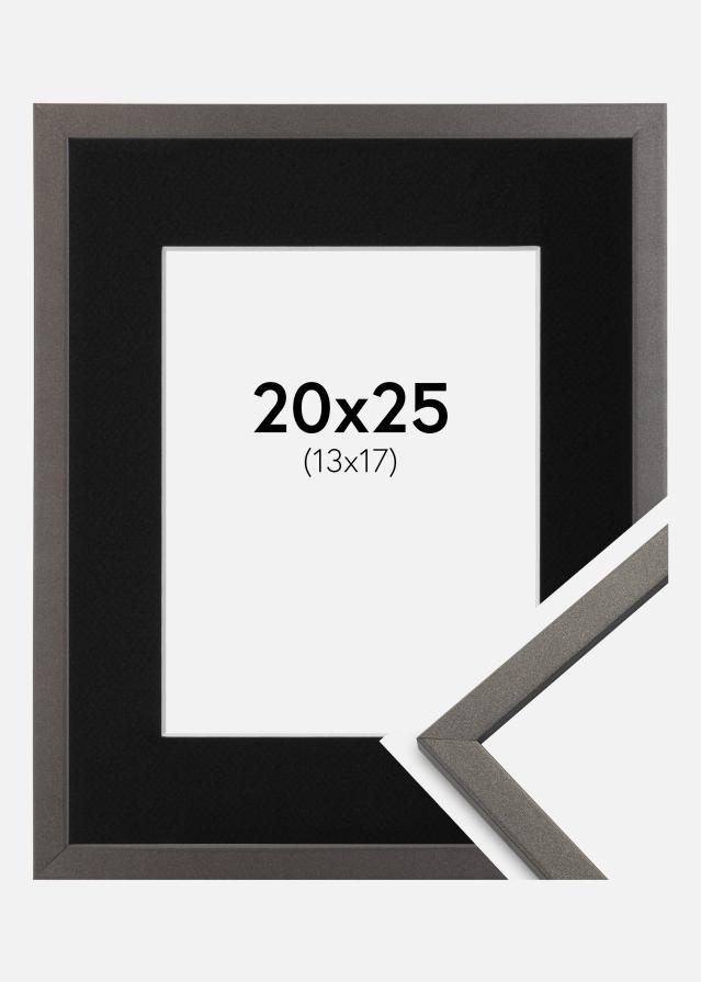 Ram med passepartou Frame Edsbyn Graphite 20x25 cm - Picture Mount Black 14x18 cm