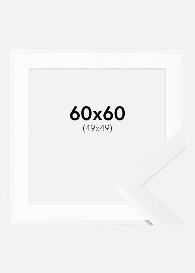 Ram med passepartou Frame Selection White 60x60 cm - Picture Mount White 50x50 cm