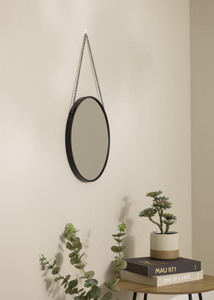 Artlink Round Mirror Modern Deep Black 41 cm Ø